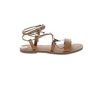 Madewell Boardwalk brown leather boho lace-up sandals Women 7 gladiator style